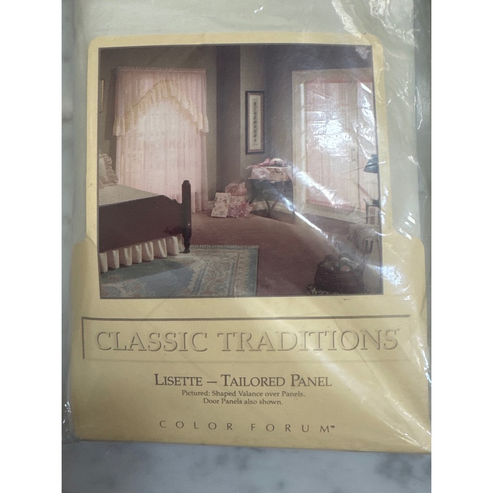 Classic Traditions Lisette Tailored Curtain Panels Cream Beige 60x84 Set2 NEW